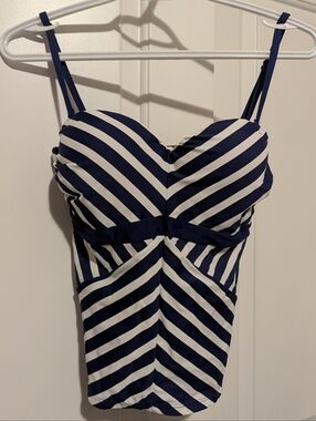 Navy and White Striped Bustier Bakini